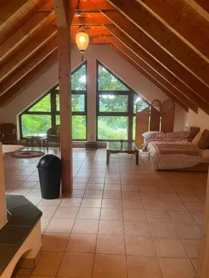 Ein Sitzbereich in der Unterkunft Ferienwohnung Kern