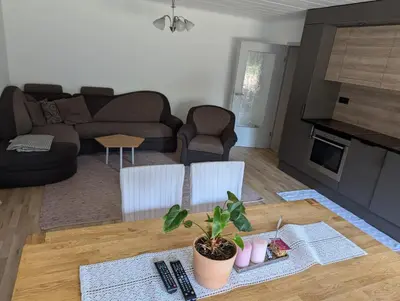Küche/Küchenzeile in der Unterkunft Ferienwohnung Sperber