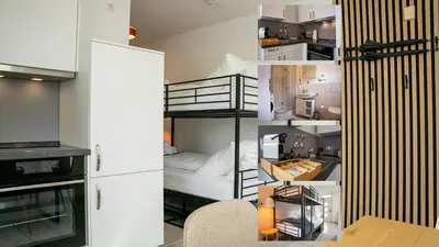 Küche/Küchenzeile in der Unterkunft JH Apartments Nittenau - Design Studio Modern