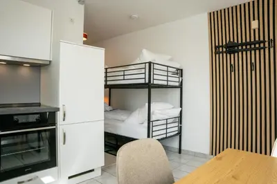 Küche/Küchenzeile in der Unterkunft JH Apartments Nittenau - Design Studio Modern