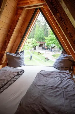 Ein Bett oder Betten in einem Zimmer der Unterkunft Pirker Anden Chalet