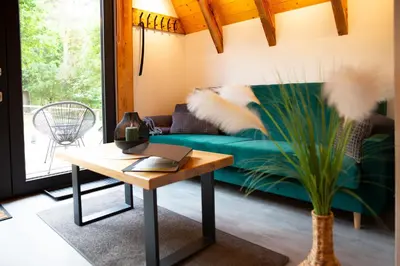 Ein Sitzbereich in der Unterkunft Pirker Anden Chalet