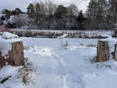 Ferienhaus Glücklich am Bach im Winter