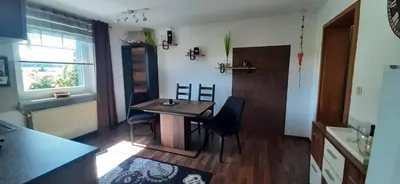 Ein Sitzbereich in der Unterkunft Ferienwohnung Fichtelgebirge