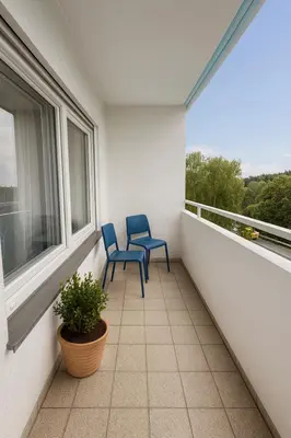 Ein Balkon oder eine Terrasse in der Unterkunft SUNNYHOME Monteurwohnungen und Apartments in Weiden