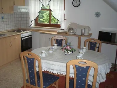 Küche/Küchenzeile in der Unterkunft Ferienwohnung Fichtelwald