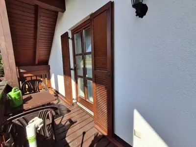 Ein Balkon oder eine Terrasse in der Unterkunft Ferienwohnung Fichtelwald