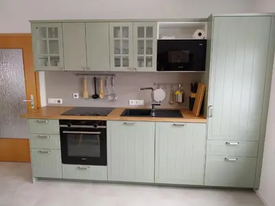 Küche/Küchenzeile in der Unterkunft Gemütliche Apartments in Steinberg am See für Arbeit & Urlaub