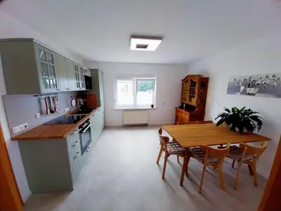 Küche/Küchenzeile in der Unterkunft Gemütliche Apartments in Steinberg am See für Arbeit & Urlaub