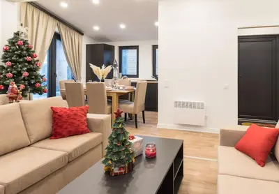 Ein Sitzbereich in der Unterkunft SUNNYHOME Chalet, Neunburg vorm Wald
