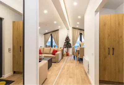 Ein Sitzbereich in der Unterkunft SUNNYHOME Chalet, Neunburg vorm Wald