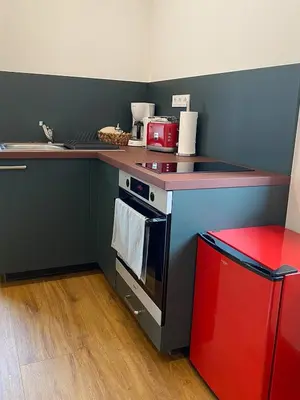 Küche/Küchenzeile in der Unterkunft Gästesuite im Stöckelkeller bei Bayreuth