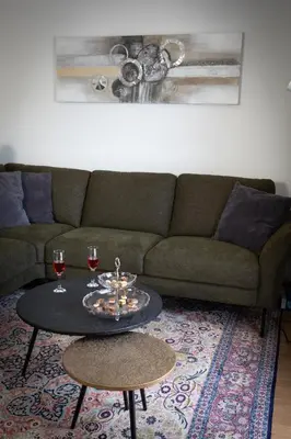 Ein Sitzbereich in der Unterkunft Ferienhaus Kronprinz