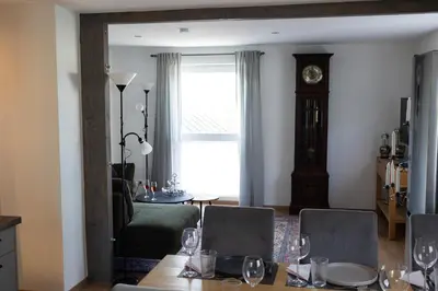 Ein Sitzbereich in der Unterkunft Ferienhaus Kronprinz