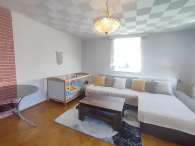 Ein Sitzbereich in der Unterkunft FerienHaus 