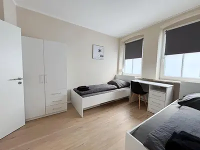 Ein Bett oder Betten in einem Zimmer der Unterkunft FeWo, Unterkunft für Dienstreisen Unterkunft in Rehau, DE