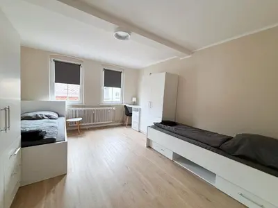 Ein Bett oder Betten in einem Zimmer der Unterkunft FeWo, Unterkunft für Dienstreisen Unterkunft in Rehau, DE