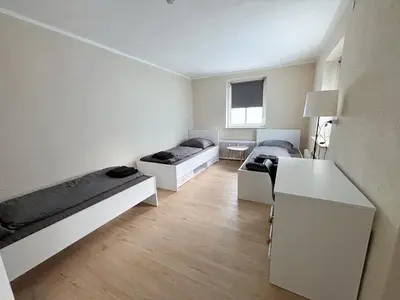 Ein Bett oder Betten in einem Zimmer der Unterkunft FeWo, Unterkunft für Dienstreisen Unterkunft in Rehau, DE