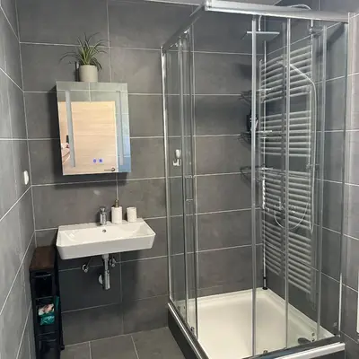 Ein Badezimmer in der Unterkunft Ferienwohnung Tasias