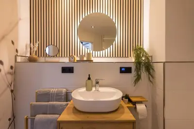 Ein Badezimmer in der Unterkunft EssenzApartment Hof, 24h Checkin, Parkplatz, WLan300Mbit