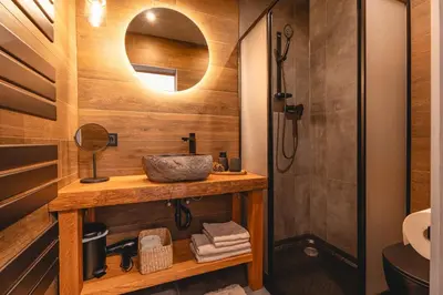 Ein Badezimmer in der Unterkunft Ferienwohnung Am Wald
