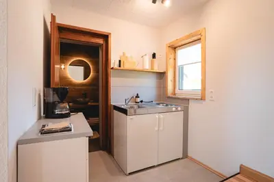 Küche/Küchenzeile in der Unterkunft Ferienwohnung Am Wald