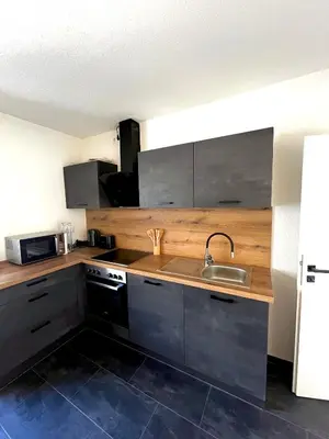 Küche/Küchenzeile in der Unterkunft Ferienwohnung mit Dachterrasse