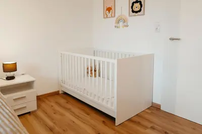 Ein Bett oder Betten in einem Zimmer der Unterkunft Ferienwohnung Ohne Gleichen