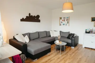 Ein Sitzbereich in der Unterkunft Ferienwohnung Ohne Gleichen