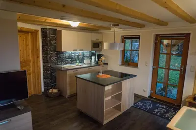 Küche/Küchenzeile in der Unterkunft Ferienwohnung Lämpelberg