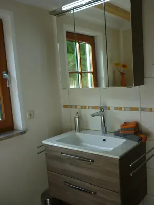 Ein Badezimmer in der Unterkunft Ferienwohnung Lämpelberg