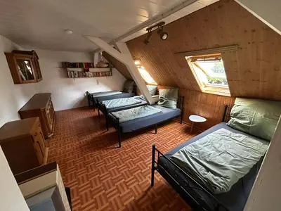 Ein Bett oder Betten in einem Zimmer der Unterkunft Monteur Unterkunft in Helmbrechts