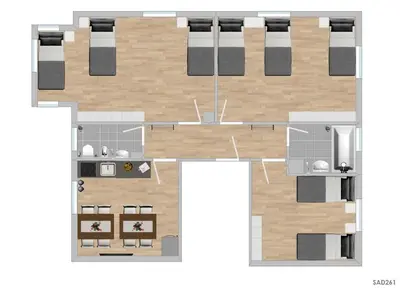 Grundriss der Unterkunft SAD261 große Monteurwohnung