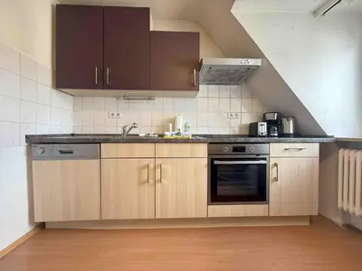 Küche/Küchenzeile in der Unterkunft SWF123 gemütliche Monteurwohnung