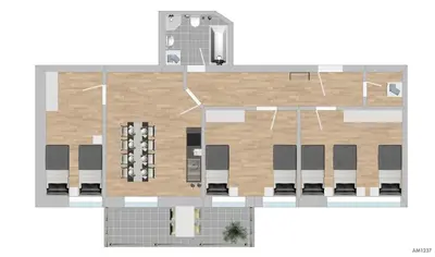 Grundriss der Unterkunft AM1237 moderne Monteurwohnung mit Balkon