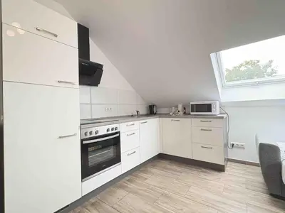 Küche/Küchenzeile in der Unterkunft STB114 moderne Monteurwohnung