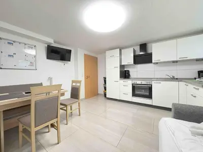 Küche/Küchenzeile in der Unterkunft STB115 praktische Monteurwohnung