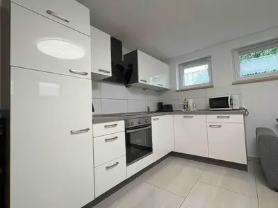 Küche/Küchenzeile in der Unterkunft STB115 praktische Monteurwohnung