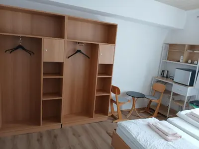 Küche/Küchenzeile in der Unterkunft Doppelbett Zimmer