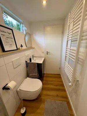 Ein Badezimmer in der Unterkunft Ferienhaus im Grünen - Entspannen mit Alpakas