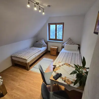Ein Bett oder Betten in einem Zimmer der Unterkunft Lauterhofen Haus