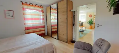 Ein Bett oder Betten in einem Zimmer der Unterkunft FeWoAngela