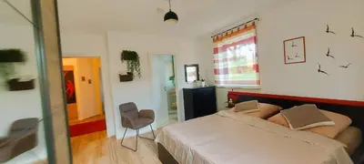 Ein Bett oder Betten in einem Zimmer der Unterkunft FeWoAngela