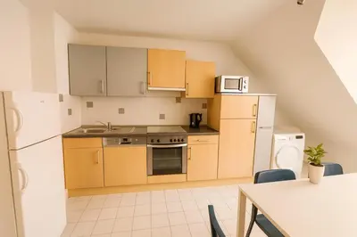 Küche/Küchenzeile in der Unterkunft SUNNYHOME Monteurwohnungen und Apartments in Schwandorf