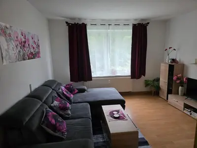 Ein Sitzbereich in der Unterkunft Ferienwohnung Wagner