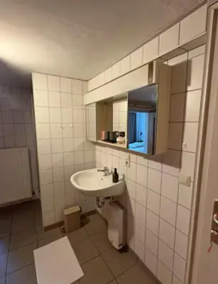 Ein Badezimmer in der Unterkunft Room!Moor