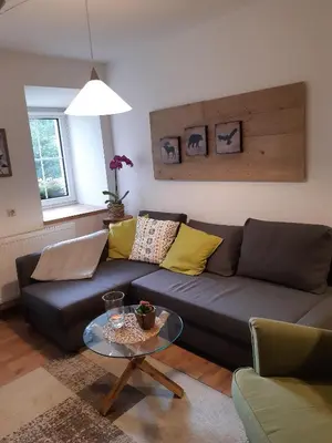 Ein Sitzbereich in der Unterkunft 2-Personen-Apartment