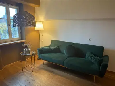 Ein Sitzbereich in der Unterkunft Schlossblick