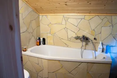 Ein Badezimmer in der Unterkunft Seehaus am Brückelsee und Murnersee