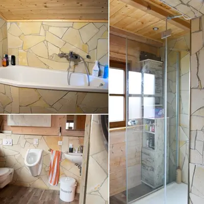 Ein Badezimmer in der Unterkunft Seehaus am Brückelsee und Murnersee